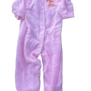 Vintage Sesame Street Pink Plush Footie Pajamas